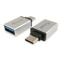 Equip 133473 usb adapter, usb type c -> usb type a, male/female, silver