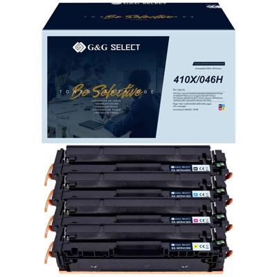 G&G Toner vervangt Canon, HP 410X, 046H Compatibel Combipack Zwart, Cyaan, Magenta, Geel GS-H410X-4P