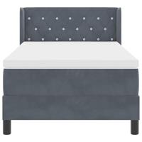 Boxspringbed met matras fluweel donkergrijs 100x200 cm - thumbnail