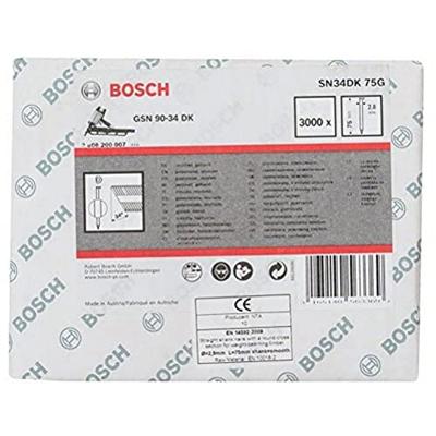Bosch Accessories 2608200007 Stripnagels SN34DK Afmeting, lengte 75 mm 3000 stuk(s) Bosch Accessories 2608200007 Stripnagels SN34DK Afmeting, lengte 75 mm 3000 stuk(s)