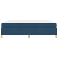 Boxspring bed Blauw en Donkerblauw en Wit 200 x 200 cm Stof - thumbnail