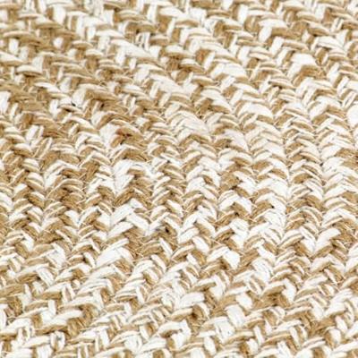 VidaXL Vloerkleed handgemaakt 90 cm jute wit en naturel - thumbnail