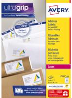 Avery L7160, Adresetiketten, Laser, Ultragrip, wit, 100 vellen, 21 per vel, 63,5 x 38,1 mm - thumbnail