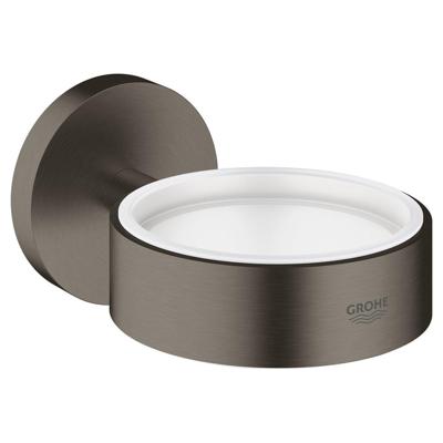 Glas/Zeepschaalhouder GROHE Essentials Hard Graphite Geborsteld Glas/Zeepschaalhouder GROHE Essentials Hard Graphite Geborsteld