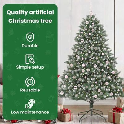 VidaXL Kunstkerstboom met 300 led groen 210 cm pvc en plastic en staal