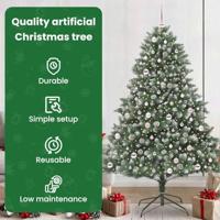 VidaXL Kunstkerstboom met 300 led groen 210 cm pvc en plastic en staal - thumbnail