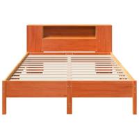 Bed met boekenkast zonder matras grenenhout wasbruin 150x200 cm - thumbnail