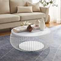 Artistiq Ronde Salontafel 'Yoseph' Marmerlook, 86cm - thumbnail