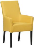 Gele leren landelijke eetkamerstoel Just - Toledo Leer Giallo (geel leer) - thumbnail