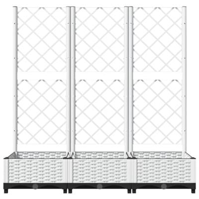 Plantenbak met trellis wit 120x40x121,5 cm PP