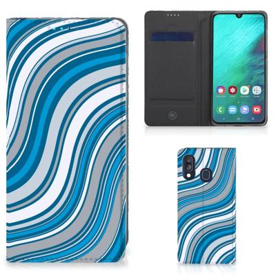 Samsung Galaxy A40 | Hoesje met Magneet | Waves Blue