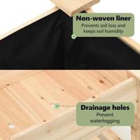 VidaXL Tuin bloempot beige 45 x 45 x 76,5 cm massief vurenhout - thumbnail