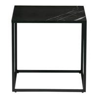 vtwonen Vierkante Bijzettafel 'Side M' Zwart marmer, 45 x 45cm - thumbnail