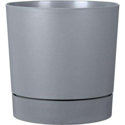 Ronde bloempot met reservoir - GARDEN ID - Plano - Ø 29 - 14 L - H 29 cm - Zuiver grijs
