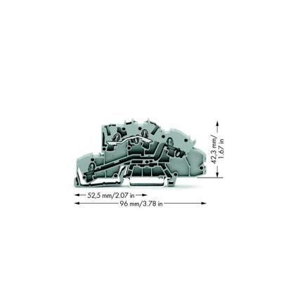 WAGO 2003-7650 Installatie-etageklem 5.20 mm Spanveer Toewijzing: L Grijs 50 stuk(s)