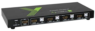 Techly 4x1 USB HDMI KVM Switch 4Kx2K IDATA KVM-HDMI4U Zwart KVM-switch