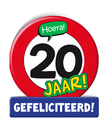 Wenskaart Verkeersbord 20 Jaar