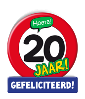 Wenskaart Verkeersbord 20 Jaar - thumbnail