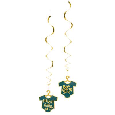 Decoratieswirls Rompertje &apos;Boy or Girl&apos; (2st)