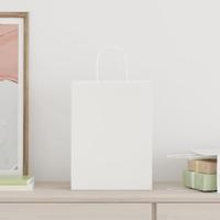 VidaXL Papieren zakken 50 st met hengsels 26x12x35 cm wit - thumbnail