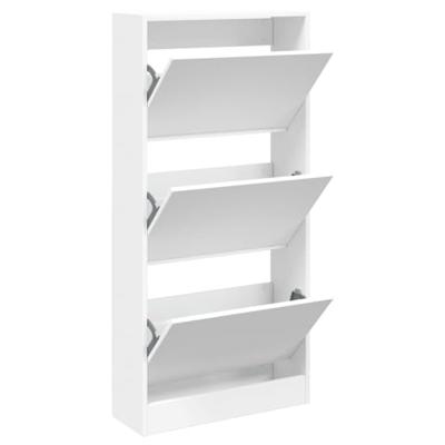 Schoenenkast 60x21x125,5 cm bewerkt hout wit - thumbnail