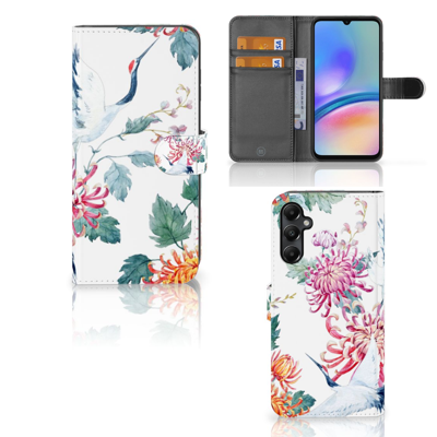 Samsung Galaxy A05s | Telefoonhoesje | Met pasjeshouder | Bird Flowers Samsung Galaxy A05s | Telefoonhoesje | Met pasjeshouder | Bird Flowers