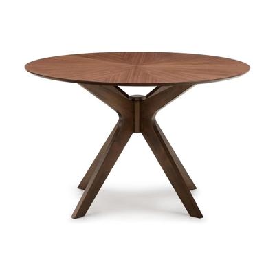 Kave Home Naanim eettafel rond Ø120 cm Walnoot Kave Home Naanim eettafel rond Ø120 cm Walnoot