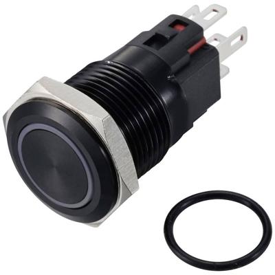 TRU COMPONENTS TC-12647448 Drukschakelaar 250 V/AC 3 A 1x uit/(aan) IP65 Rood Continu Aluminium (geëloxeerd) 1 stuk(s)