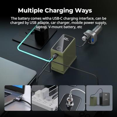 SmallRig 4577 NP-F970 USB-C Rechargeable Camera Battery, green