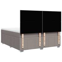 Boxspring met matras stof taupe 200x200 cm - thumbnail