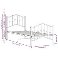 Bedframe met hoofd- en voeteneindemetaal wit 80x200 cm - thumbnail