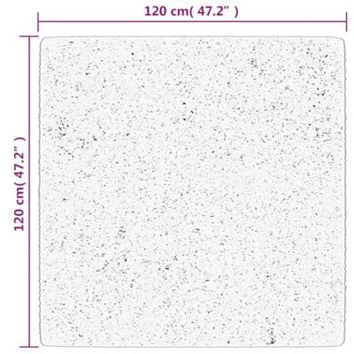 Vloerkleed shaggy hoogpolig modern 120x120 cm blauw