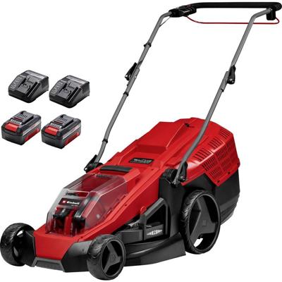 Einhell Power X-Change GE-CM 36/43 Li M (2x4,0Ah) Accu-grasmaaier Accu Incl. accu, Incl. oplader, T-greep, Mulchfunctie, In hoogte verstelbare greep met