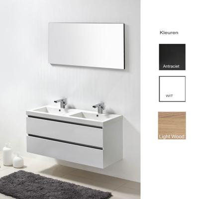 Badkamermeubelset Sanilux Trendline 120x47x50 cm 2 Kraangaten (in drie kleuren verkrijgbaar)