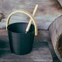 Rento Design sauna-emmer met beugel - Zwart - thumbnail