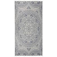 VidaXL Buitenkleed met patroon platgeweven 100x200 cm blauw - thumbnail
