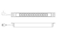 Digitus DN-95426 energiedistributie 12 AC-uitgang(en) 1U - thumbnail