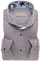 John Miller Heren Overhemd Donkerbruin Cutaway Tailored Fit - thumbnail