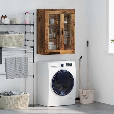 Wandkast Oud Hout 69,5 x 34 x 90 cm Geengineerd Hout en Glas