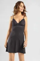 Onderjurk-negligé 90 cm met kant - Kanten onderjurk spaghetti bandjes - thumbnail