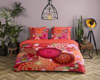 HIP Dekbedovertrek "mandala's en bloemen" - Rood - (200x200/220 cm) - Katoen Satijn - thumbnail