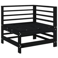 3-delige Loungeset massief grenenhout zwart - thumbnail