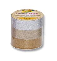 Folia glittertape zilver en goud rolletje met 3 stuks - thumbnail