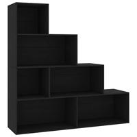Boekenkast/kamerscherm 155x24x160 cm bewerkt hout zwart - thumbnail