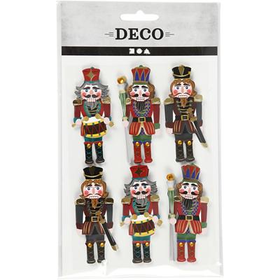 Creativ Company 3d stickers, notenkraker, h: 75 mm, b: 30 mm, dikte 7 mm, 6 stuk/ 1 doos