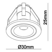 Deko Light 565173 Punto Lumi LED-inbouwlamp LED vast ingebouwd 1 W Zilver - thumbnail