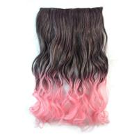 Eendelige naadloze Hair Extension stuk kleur verloop grote golf lang Curling Clip Type haarstukje - thumbnail