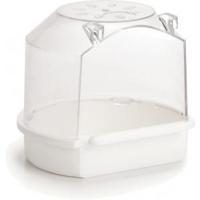 Rond badhuisje voor vogels klein wit - thumbnail