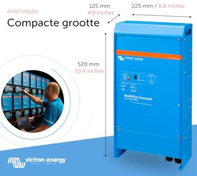 Victron Energy MultiPlus C 12/2000/80-30 Netomvormer 2000 W 12 V/DC - 230 V/AC Geïntegreerde laadregelaar Victron Energy MultiPlus C 12/2000/80-30 Netomvormer 2000 W 12 V/DC - 230 V/AC Geïntegreerde laadregelaar