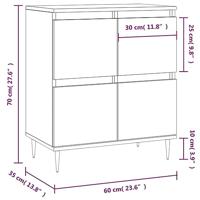 Dressoir 60x30x75 cm bewerkt hout grijs sonoma eikenkleurig - thumbnail